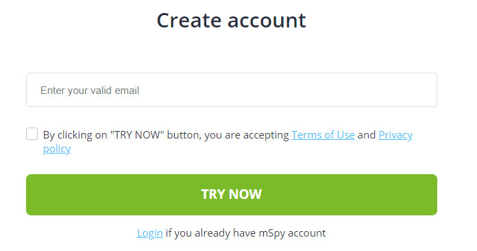 Create mSpy account to hack into Snapchat