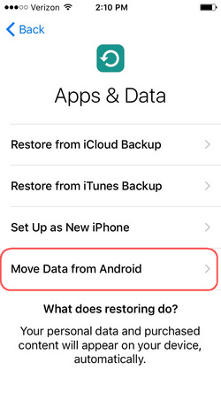 Mover a la aplicación iOS