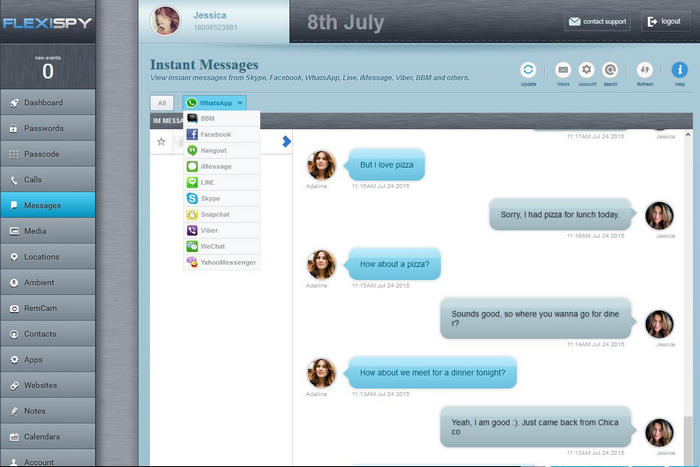 Hack WhatsApp online remotely with FlexiSpy 