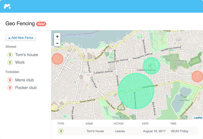 Application mSpy Geofencing