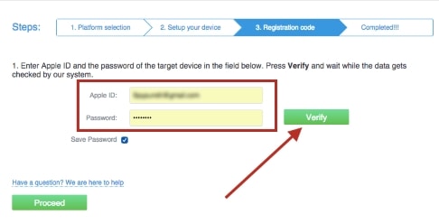 enter Apple ID and the password
