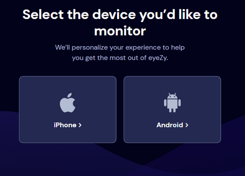 eyeZy select the device