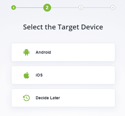 mSpy select the target device
