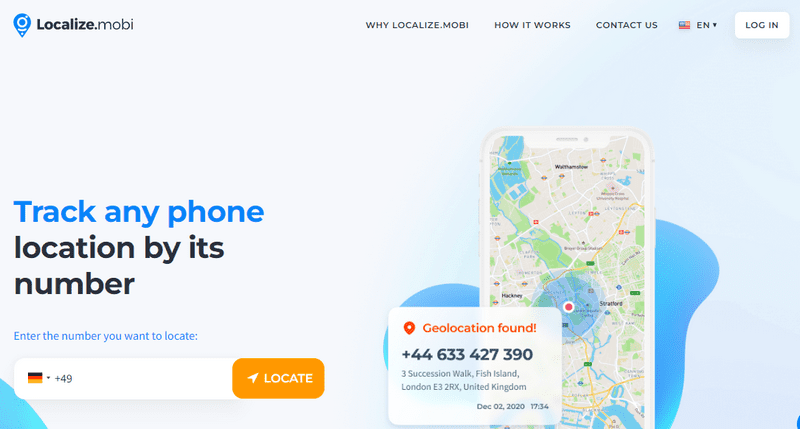 Localize track mobile phone