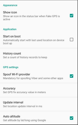 Fake GPS Location features